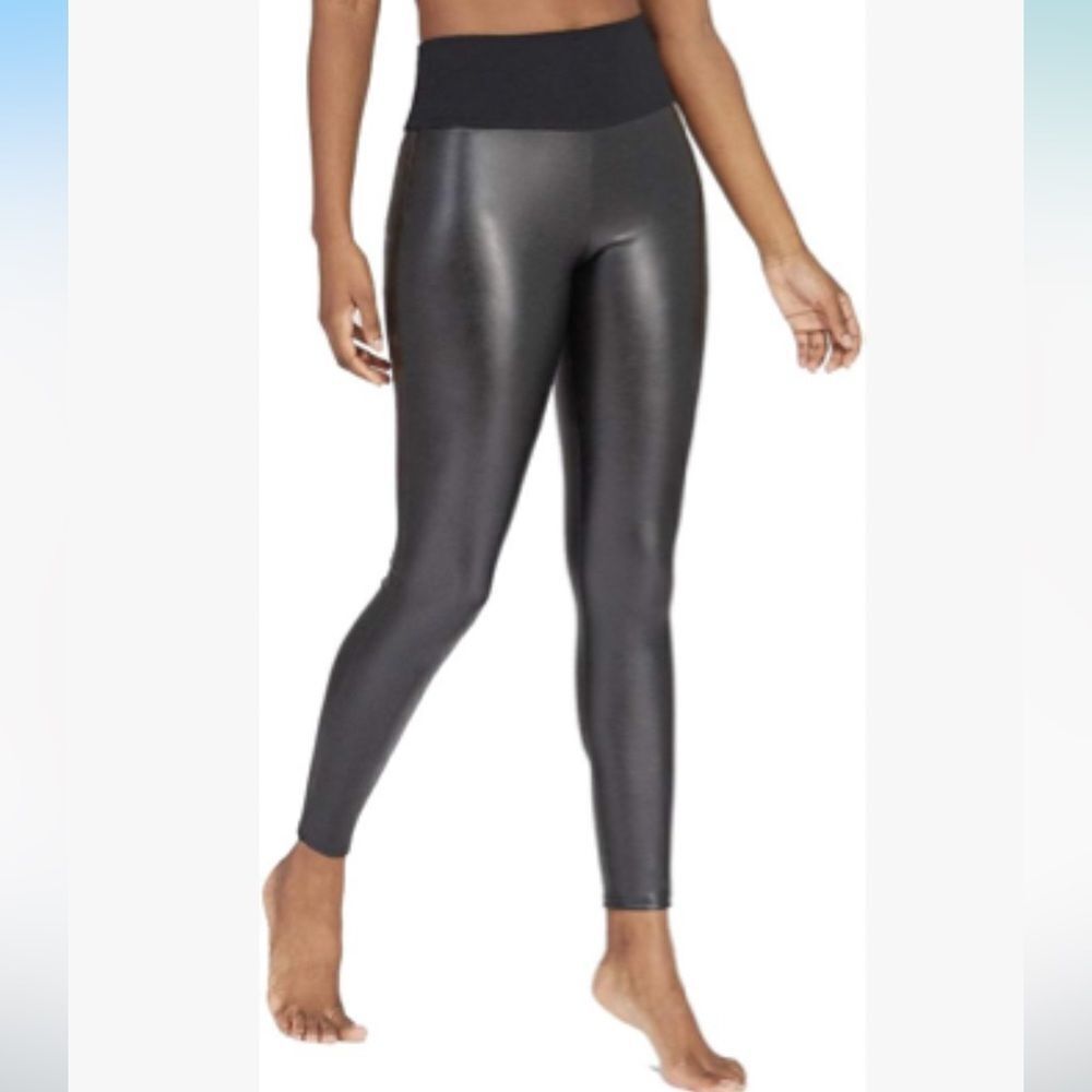 Assets by Spanx Women's All Over Faux Leather Leggings Size XL